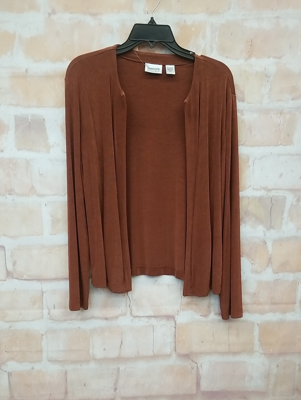 Chicos Burnt Orange Open-Front Women's Cardigan